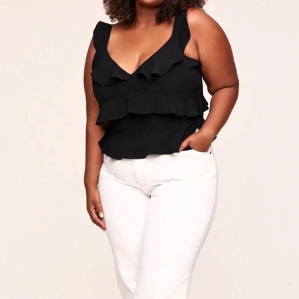 NWT Adore Me Bay Lake Cami Black Ruffle Work Top Size 2x - Picture 11 of 13
